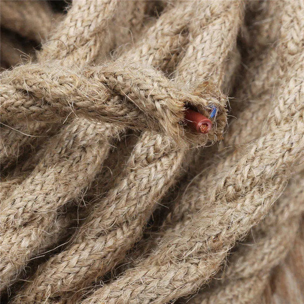 Decorbites™ 2Core Kupfer Hanf Seil Gewebtes Textil Draht Kabel - Vintage Industrielles Pendellampen Kabel