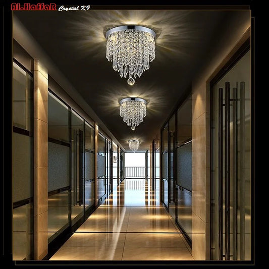 Decorbites™ Kristall-LED-Deckenleuchte für Wohnzimmer und Flur, 110V/240V funkelnde Kristall-Deckenlampe