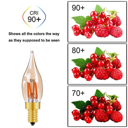 Decorbites™ LED-Filament-Birnen C22T Goldton Kerzenlampe E12 2W 2200K Kronleuchter-Dekoration