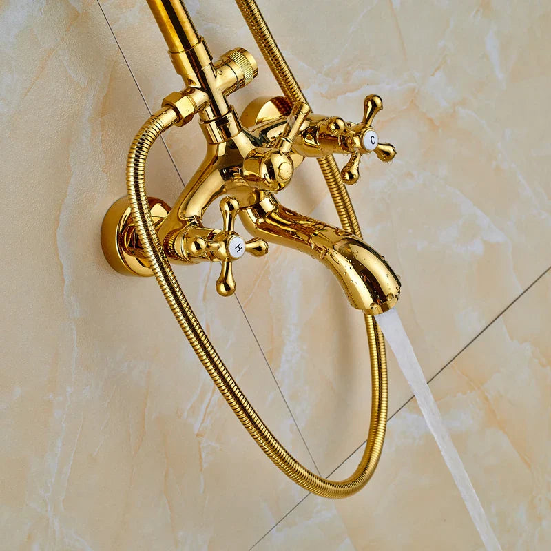 Decorbites™ Zweihand-Regendusche-System mit Schiebeschiene - Wandmontierter Badezimmer-Mischer
