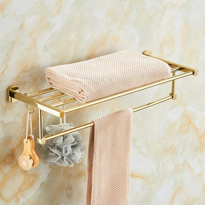 Decorbites™ Gold Messing Badezimmer-Hardware-Set: Handtuchhalter, Papierhalter, Toilettenbürstenhalter, Handtuchleiter, Haken