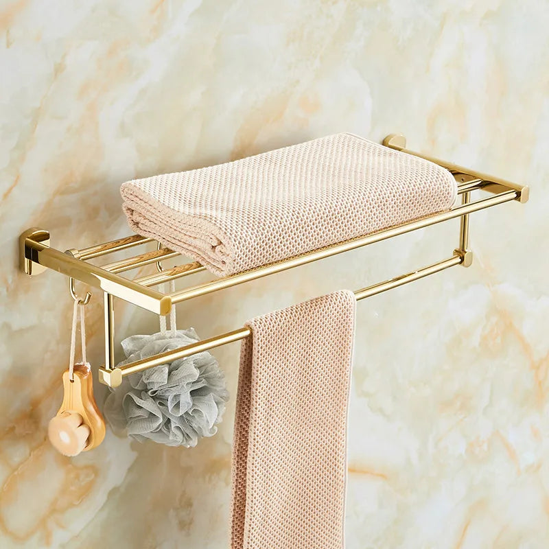 Gold Brass Bath Set