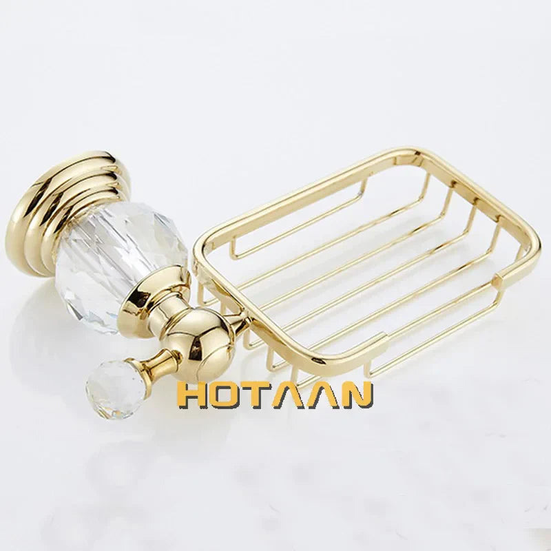 Gold Crystal Brass Soap Holder