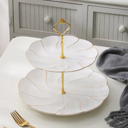 Decorbites™ Gold-Einlage Knochenporzellan-Fruchtplatten Snackteller Kuchenplatte Süßigkeitenschale