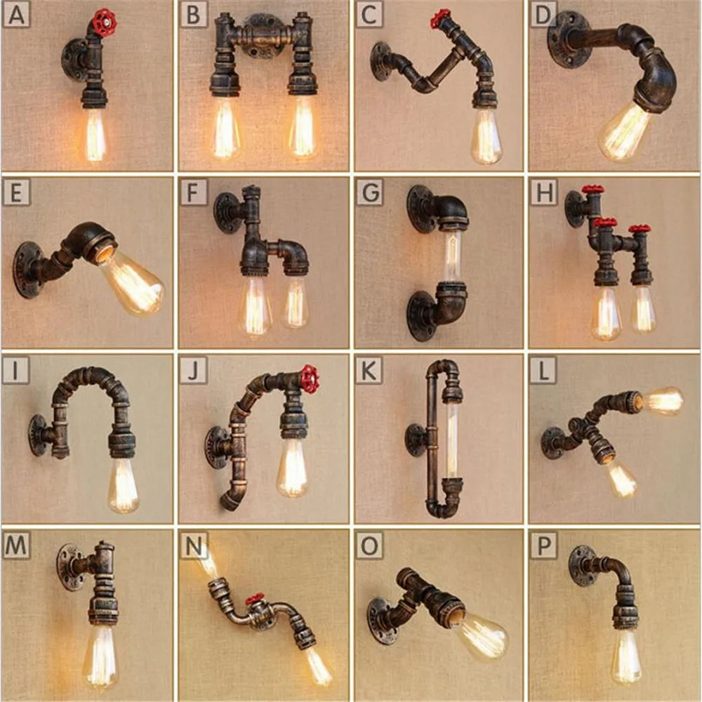 Decorbites™ Industrielle Wasserrohr-Wandlampen | Vintage-Stil Eisenrohr-Lampe