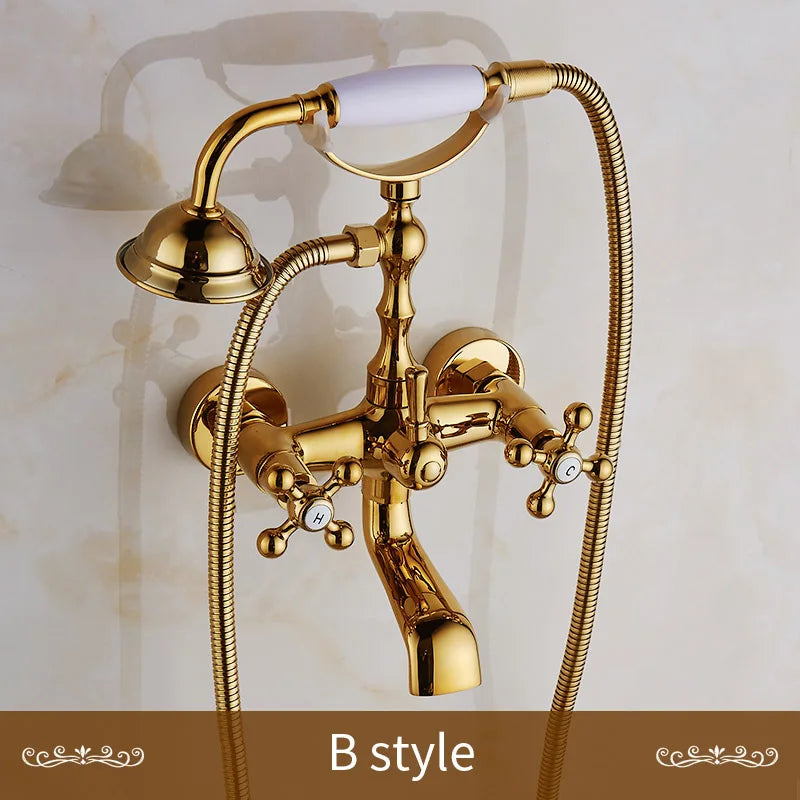 Gold Brass Shower Faucet