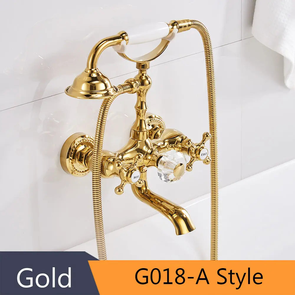 Gold Wall Bathtub Faucet