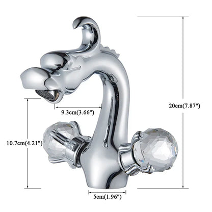 DecorBites™ Dragon Style Bathroom Basin Faucet with Hot Cold Water Mixer Tap