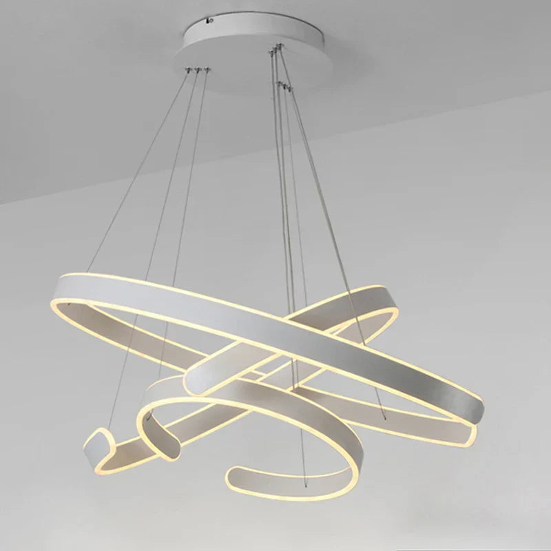 DecorBites™ Geometry Circle Rings LED Pendant Light for Living Room Dining Room