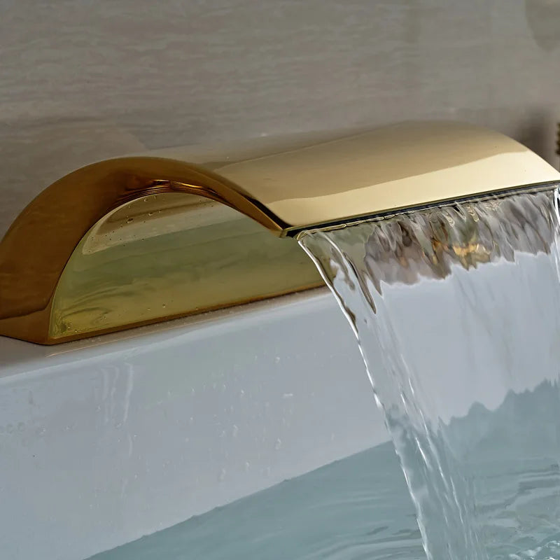Decorbites™ Golden Wandmontierter Messing-Badewannenarmatur mit Handbrause