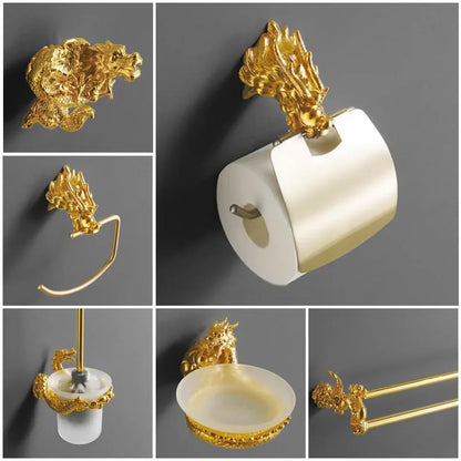 Decorbites™ Drachen-Badezimmer-Hardware-Set: Papierhalter, Handtuchhalter, Seifenschale (MB-0950A)