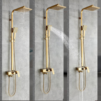Decorbites™ Golden Shower Armaturensatz mit 8" Regensprühkopf, Wandmontierte Handbrause