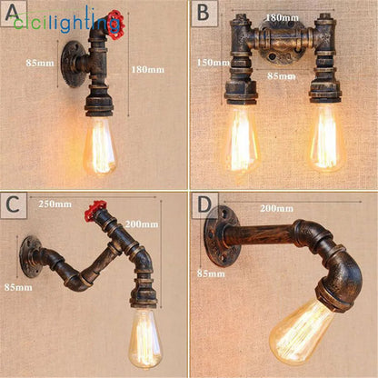 Decorbites™ Industrielle Wasserrohr-Wandlampen | Vintage-Stil Eisenrohr-Lampe