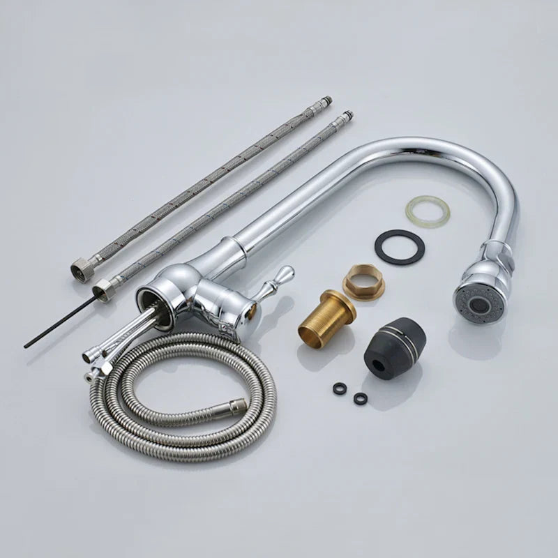 Gold Brass Rotatable Mixer Kitchen Faucet