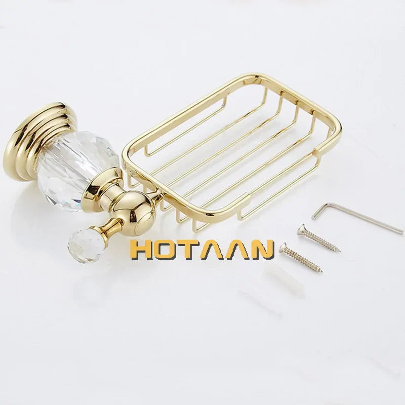 Decorbites™ Gold Kristall Messing Keramik Badezimmer Seifenhalter Heimdekoration Verbessern Sie die Badezimmeraufbewahrung
