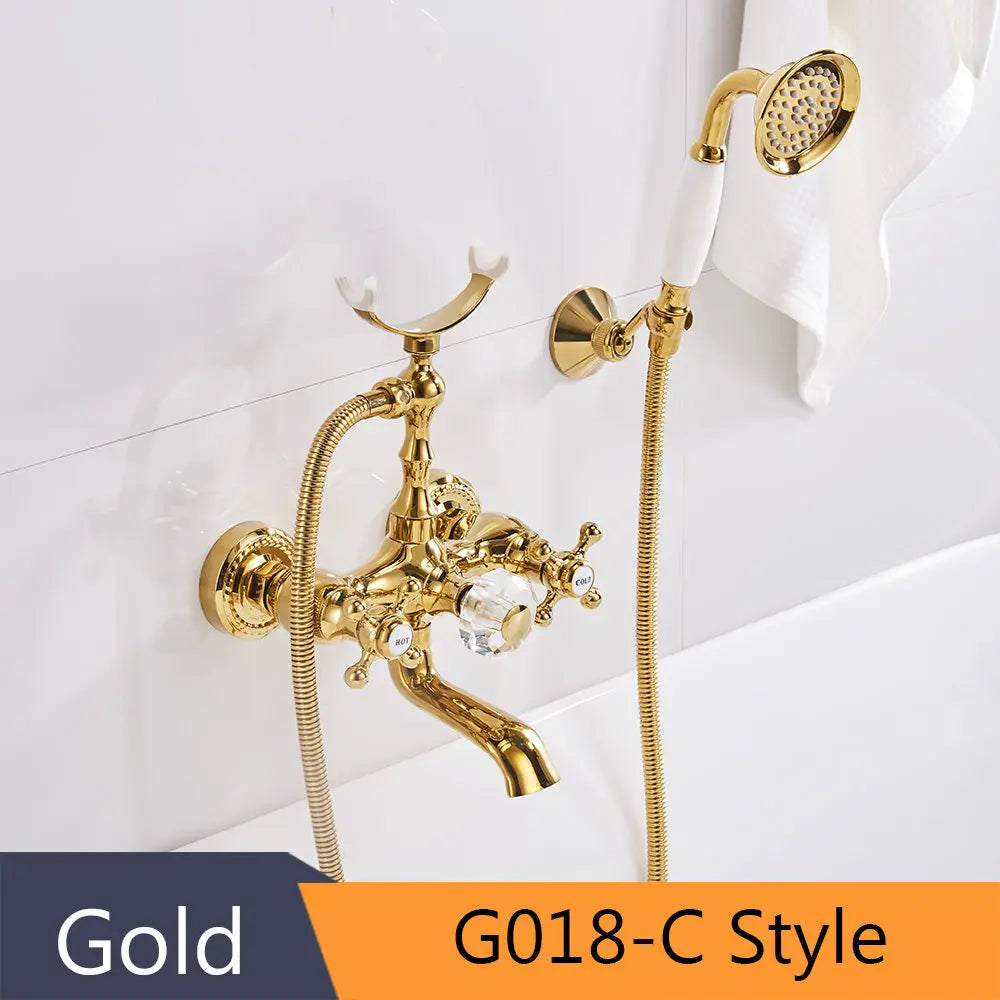 Gold Wall Bathtub Faucet