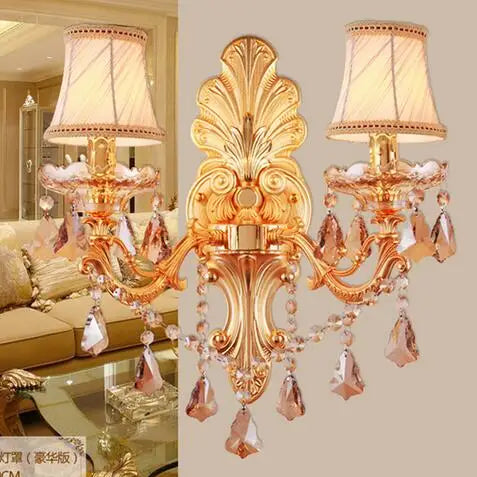 DecorBites™ Gold Crystal Wall Light Indoor Lamp - Elegant Alloy Crystal Candle Design