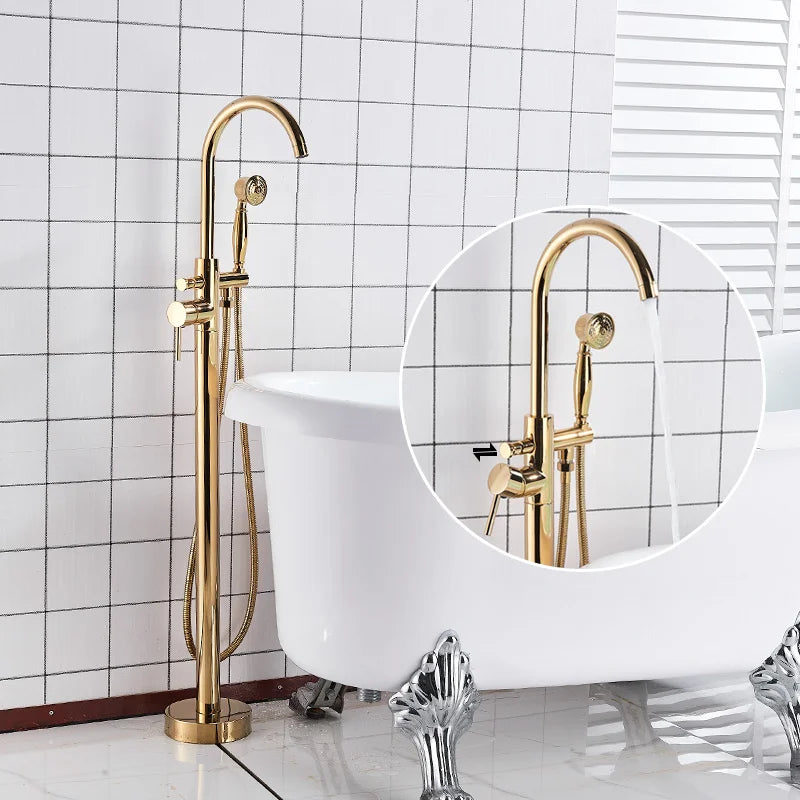 DecorBites™ Gold Tub Sink Faucet with Handshower