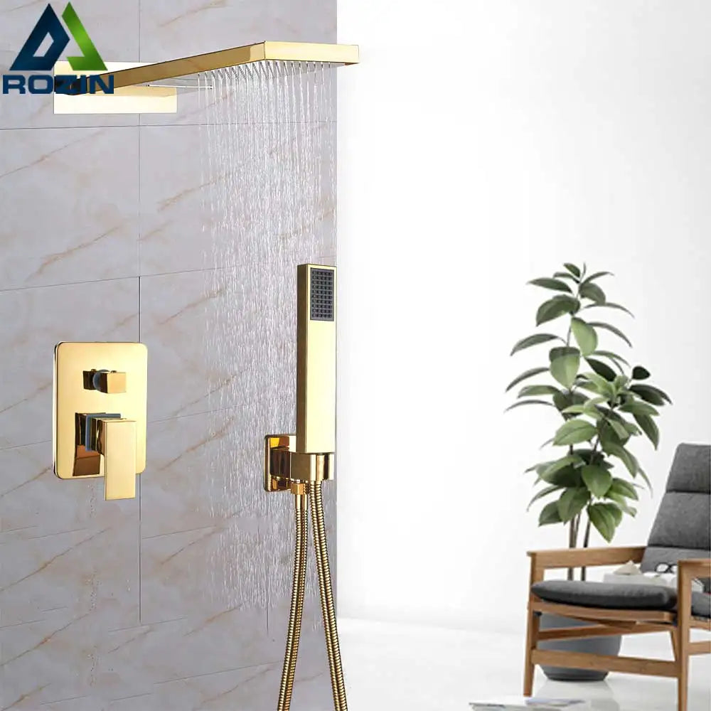 Golden Chrome Shower Set