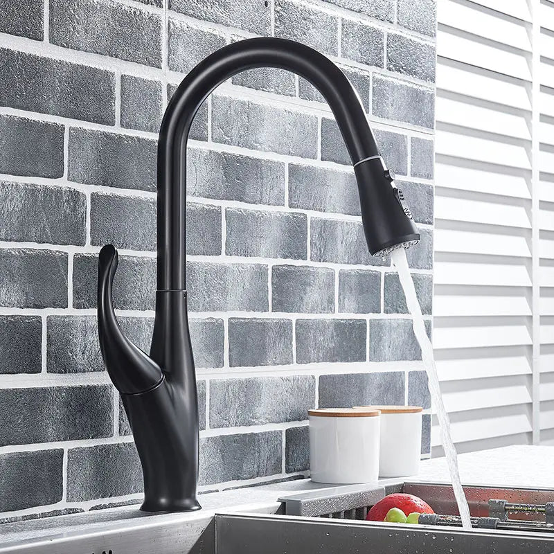 Decorbites™ Küchenarmatur: Chrom/Schwarz Ausziehbarer Mischbatterie mit 2-Funktions-Strahlformer