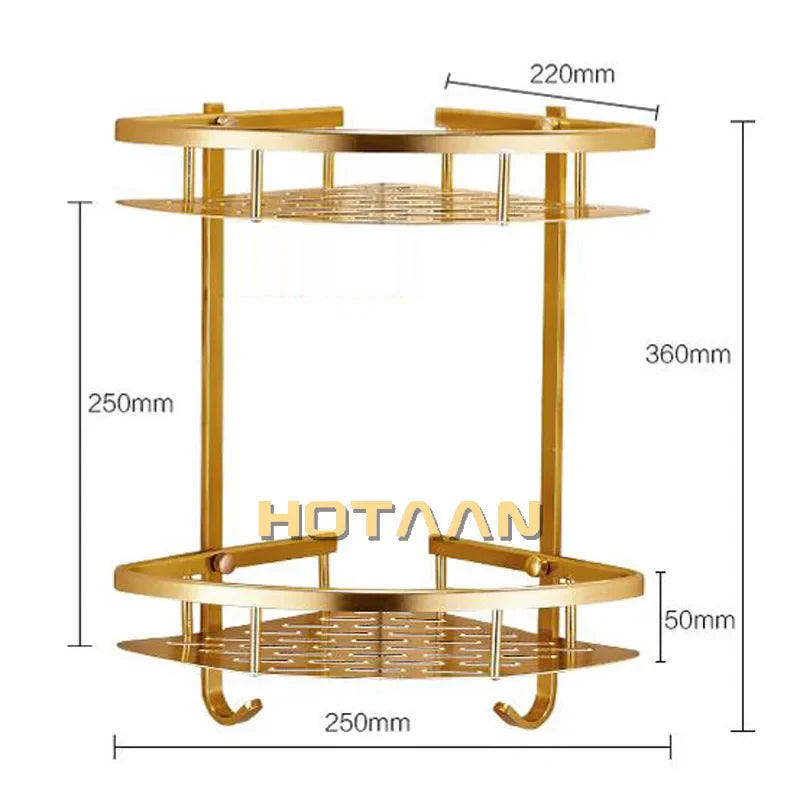 Gold Aluminum Shower Shelf