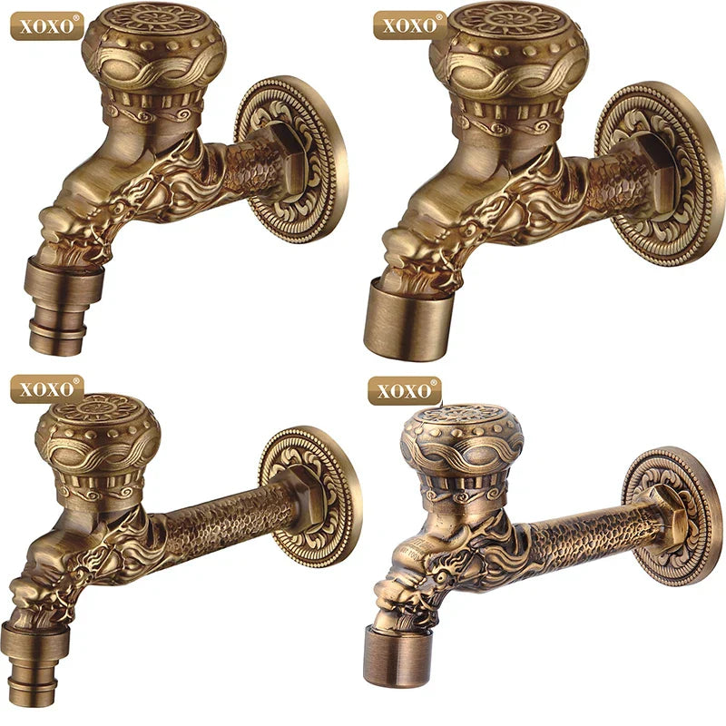 DecorBites™ Dragon style Bathroom Wall Mount Washing Machine Water Faucet Tap