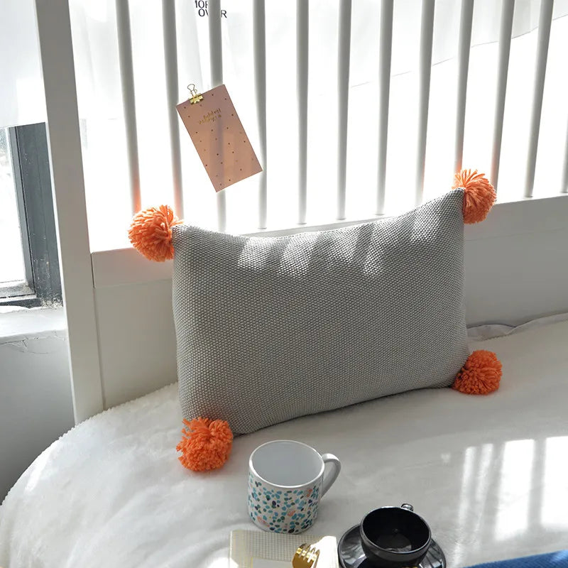 Decorbites™ Strick-Kissenbezug Einheitsfarbe Grau Blau Orange Kissenbezug 35*50cm
