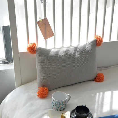 Decorbites™ Strick-Kissenbezug Einheitsfarbe Grau Blau Orange Kissenbezug 35*50cm