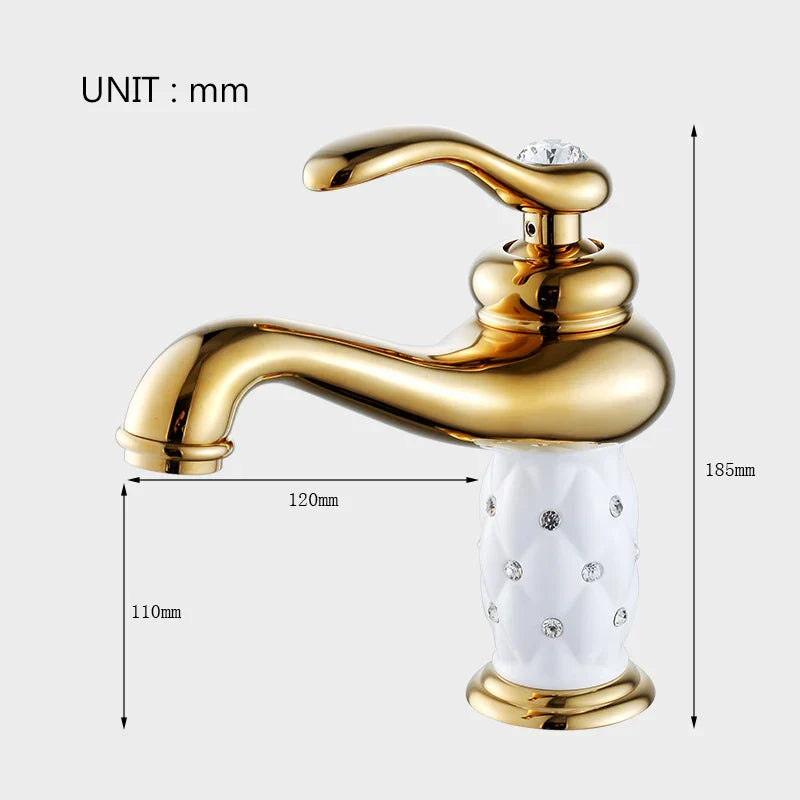 Gold Brass Diamond Faucet