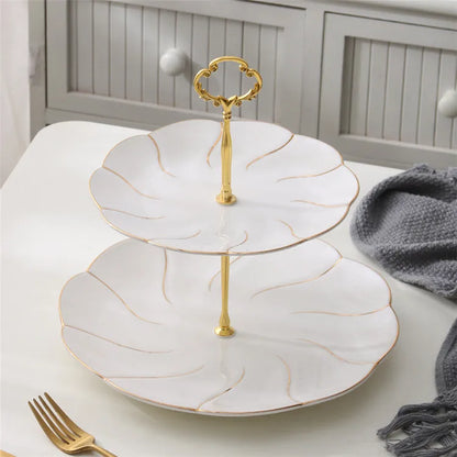 Decorbites™ Gold-Einlage Knochenporzellan-Fruchtplatten Snackteller Kuchenplatte Süßigkeitenschale