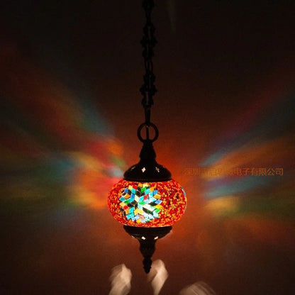 Handmade Turkish Mosaic Glass Pendant Light