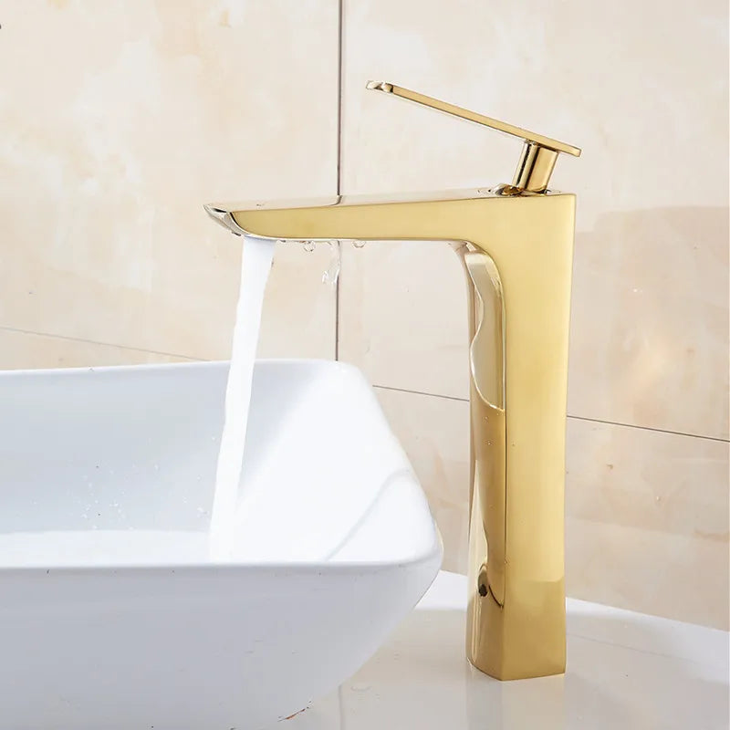 Decorbites™ Waschtischarmatur: Schwarz/Weiß Messing-Mischbatterie, Badezimmer-Waschbecken-Wasserhahn, Warm & Kalt.