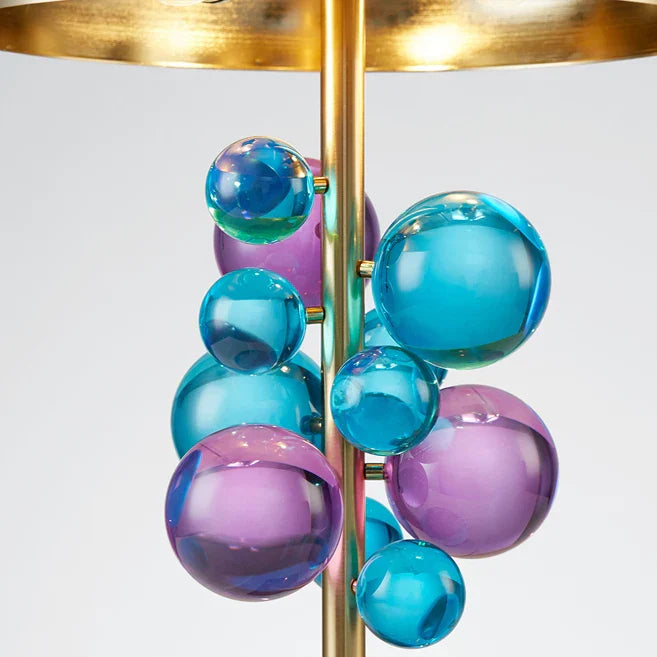DecorBites™ Crystal Bubble LED Desk Lamp - Art Deco Style, Clear Colorized, Marble Base