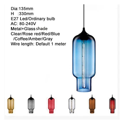 Decorbites™ Glas-Schalen-Pendant-Lampen: Moderne bunte E27 Hänge-Lampen für Küche, Wohnzimmer, Schlafzimmer.