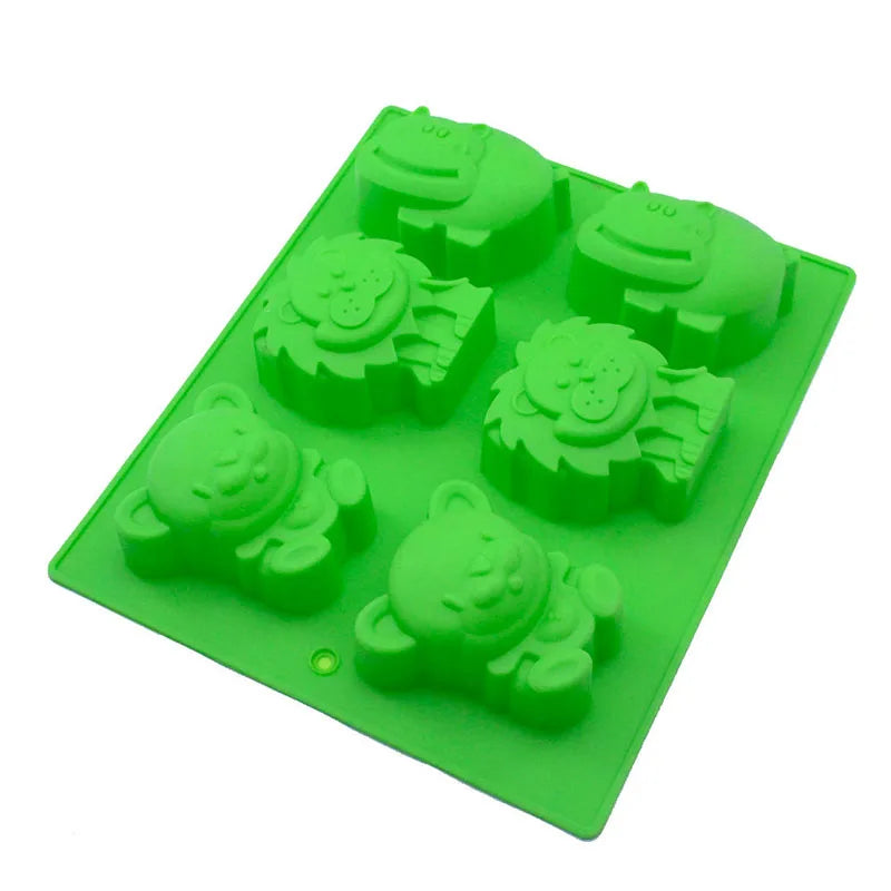 Decorbites™ Löwen-Hippo-Kuchenform: 3D-Silikon-Fondant-Schokoladenform für kreative Geburtstagstorten