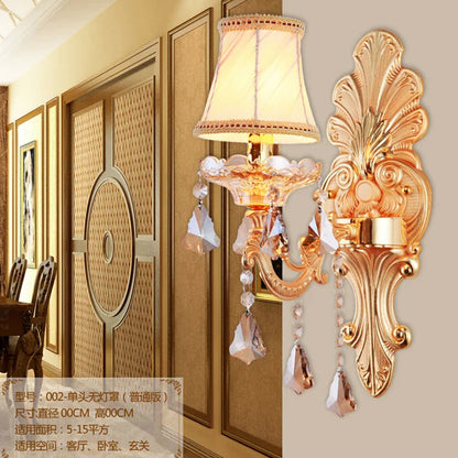 DecorBites™ Gold Crystal Wall Light Indoor Lamp - Elegant Alloy Crystal Candle Design