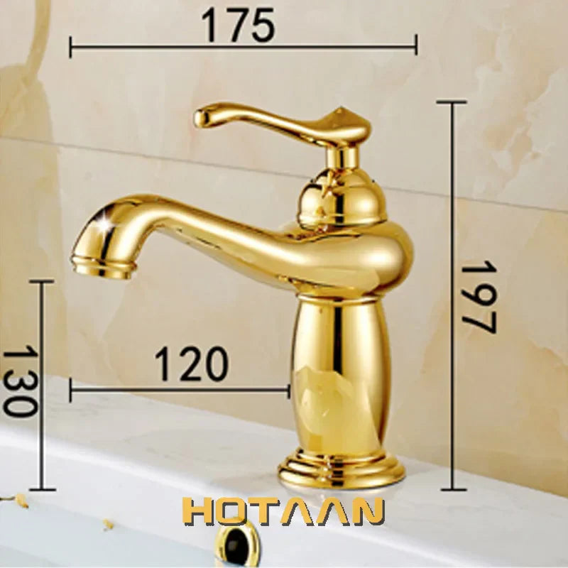 Gold Brass Ceramic Faucet