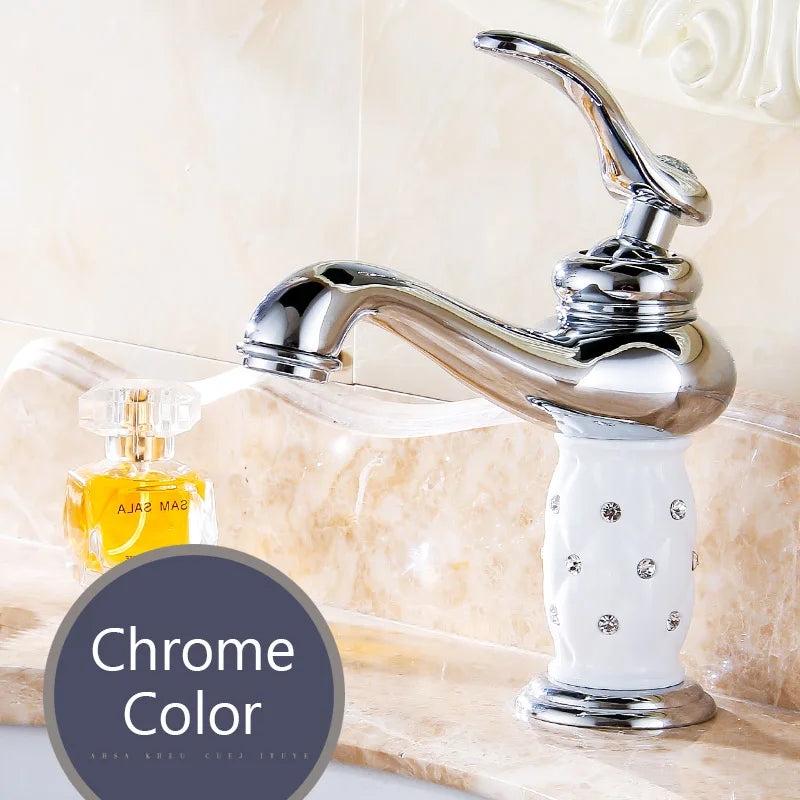 Gold Brass Diamond Faucet