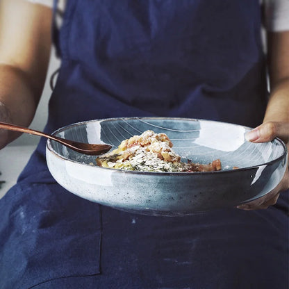 Decorbites™ Japanischer Stil Keramik Suppen-Schüssel - Große Salatschüssel Tischgeschirr