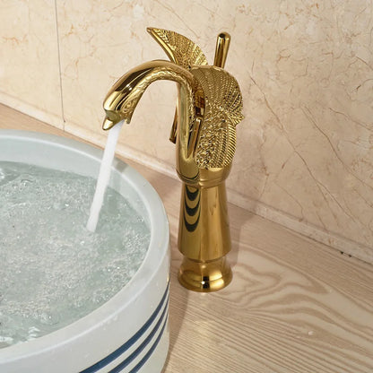 Decorbites™ Golden Swan Badewannenarmatur-Set mit Messinghandbrause.