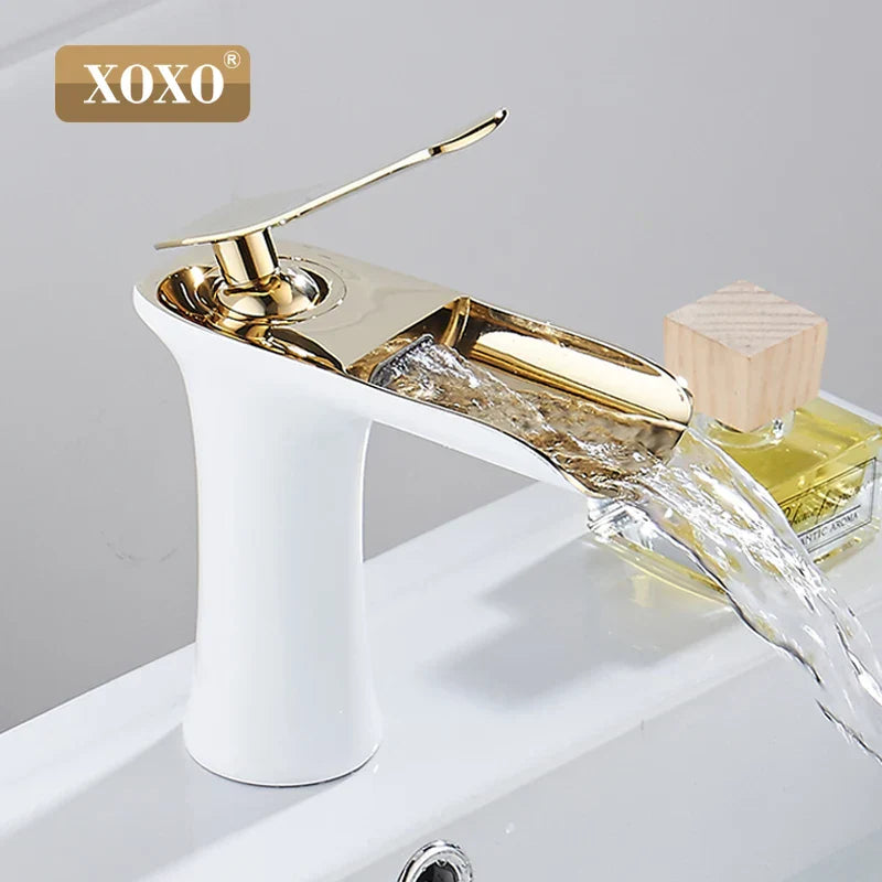 DecorBites™ Copper Waterfall Vanity Faucet for Modern Basin Mixer Tap - 83008W