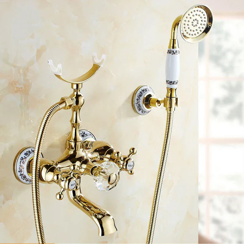 Gold Wall Bathtub Faucet