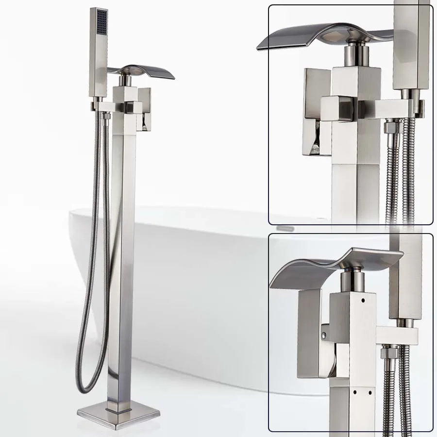 DecorBites™ Black Bronze Bathtub Mixer Faucet | Single Handle Waterfall Tub Fixture