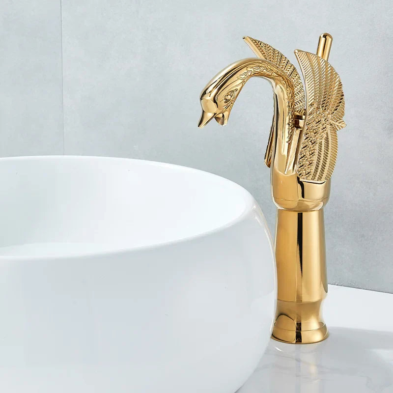 Decorbites™ Golden Swan Badezimmer-Mischbatterie - Deckenmontierter Waschtischhahn mit einem Griff