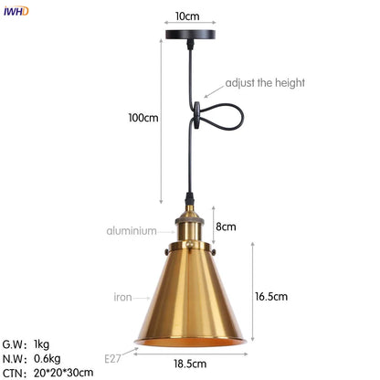 DecorBites™ Gold Retro Edison LED Pendant Lights for Dinning Living Room Industrial Decor