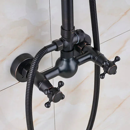Decorbites™ Schwarz-Bronzene Badezimmer-Duschmischtap mit Langem Auslauf und 8" Regenkopf