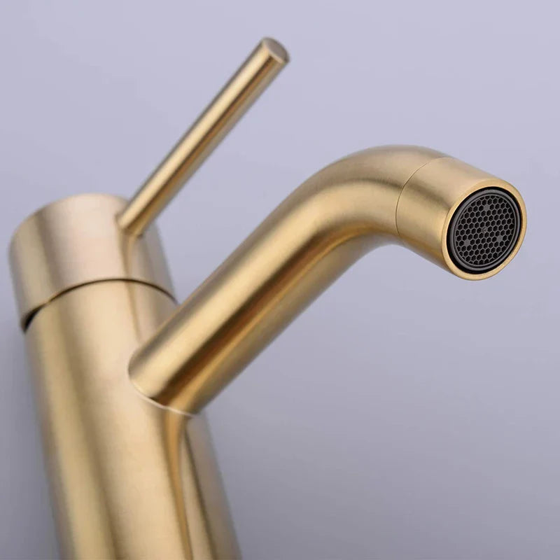 Decorbites™ Golden Messing Beckenarmatur Deckmontiertes Waschbecken-Mischventil Heiß Kalt