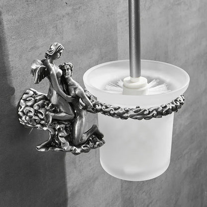 DecorBites™ Bathroom Hardware Set: Toilet Paper Holder, Towel Bar, Brush Holder - Mountable Romantic Design
