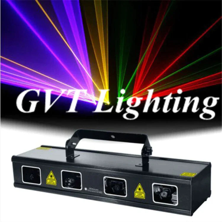 Decorbites™ 4-Linsen-RGBY-DMX-Laserprojektor für Bühnen- und Partybeleuchtung