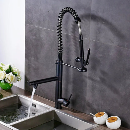 DecorBites™ Black Bronze Kitchen Mixer Faucet with 360 Rotation - Single Handle Sink Tap